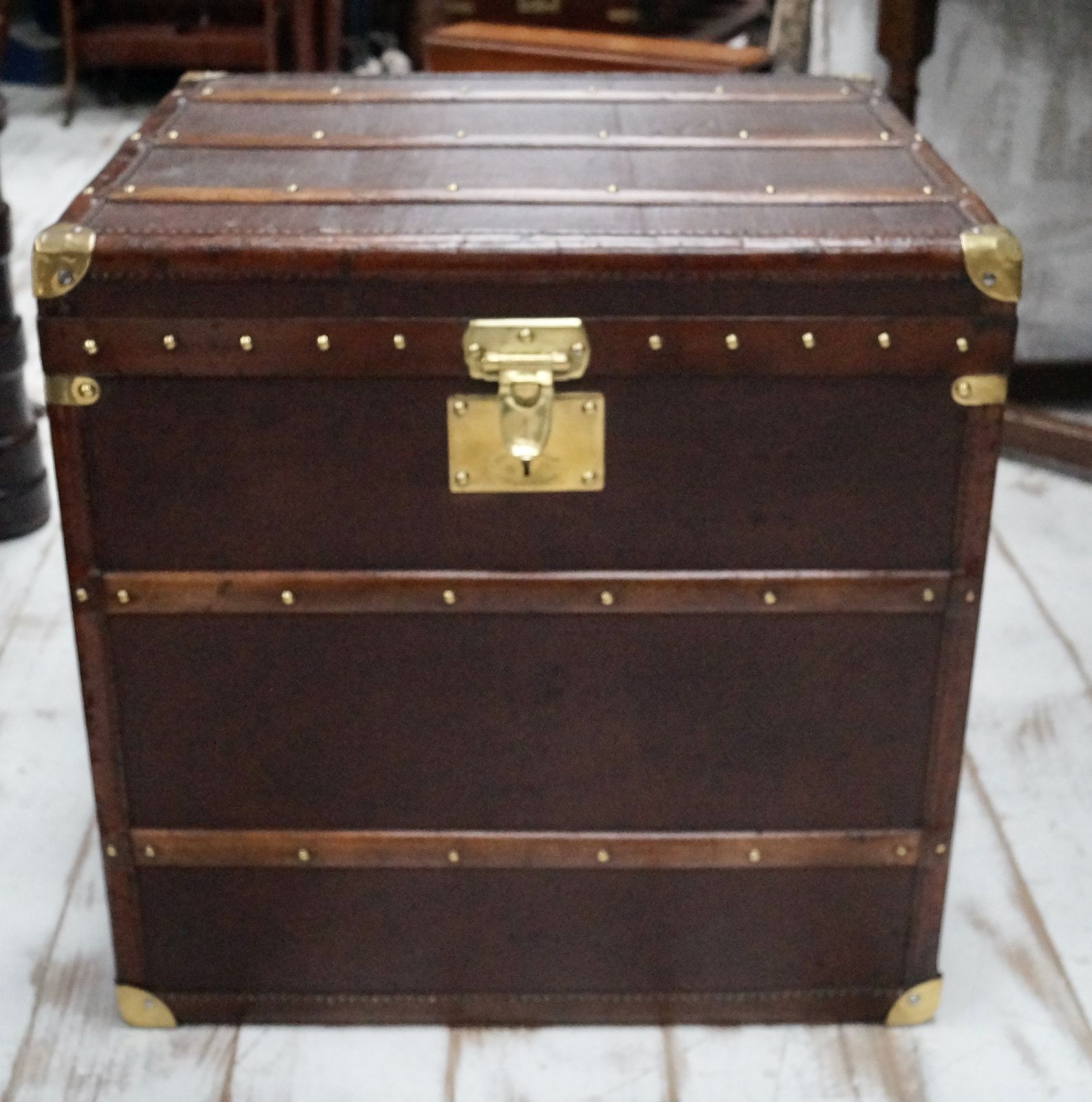 Large Moynat Hat Trunk, 1910s, Leather photo vintage