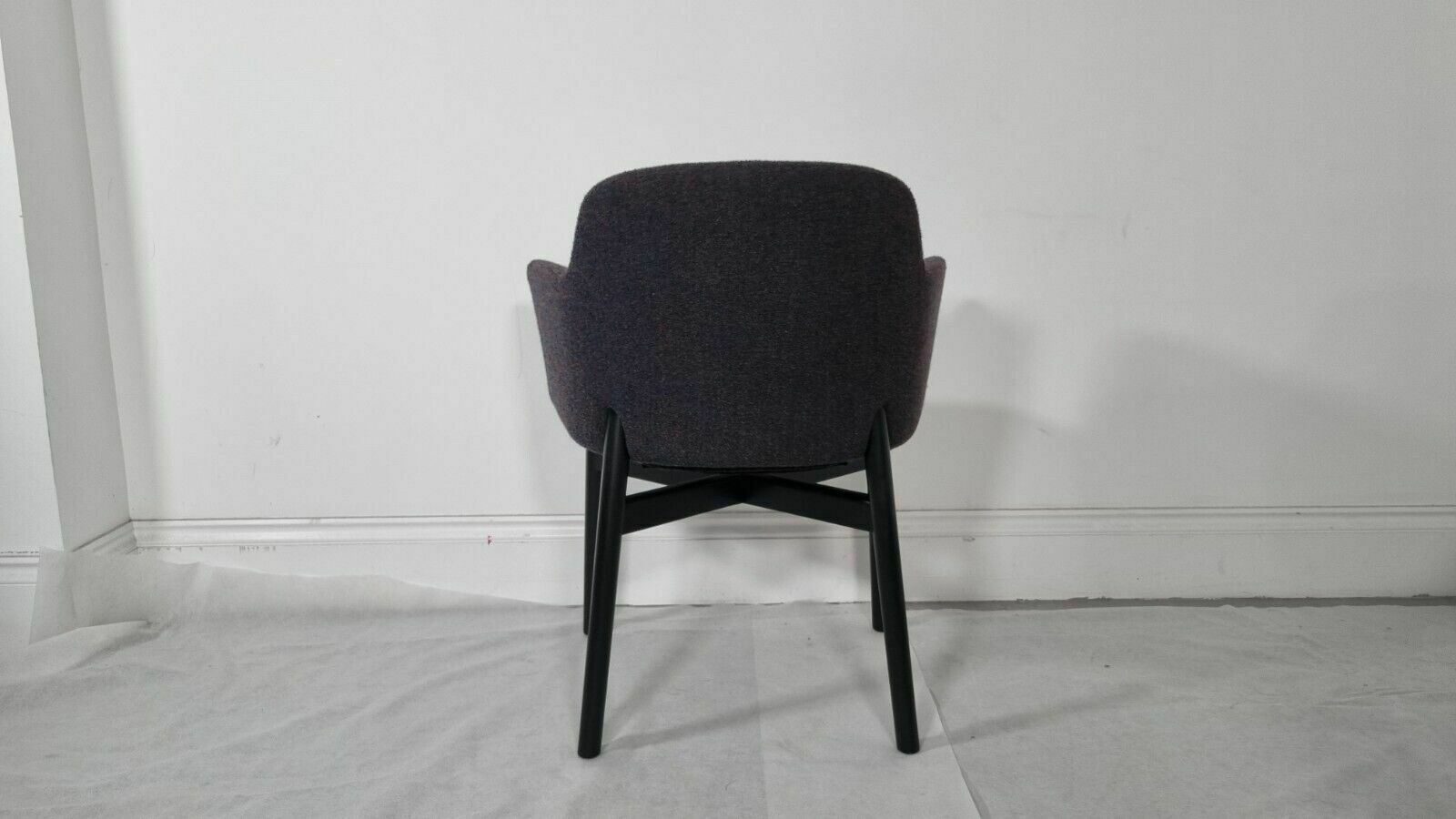 photo for sale A Stunning Set Of 6 Knoll Studio Krusin 016 Armchairs In Charcoal Boucle Fabric