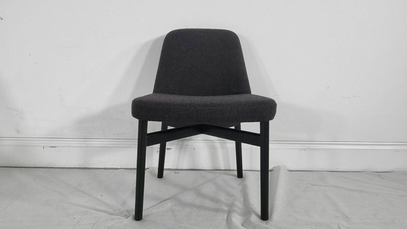 A Stunning Set Of 4 Knoll Studio Krusin 016 Chairs In A Charcoal Boucle Fabric photo 3600.0