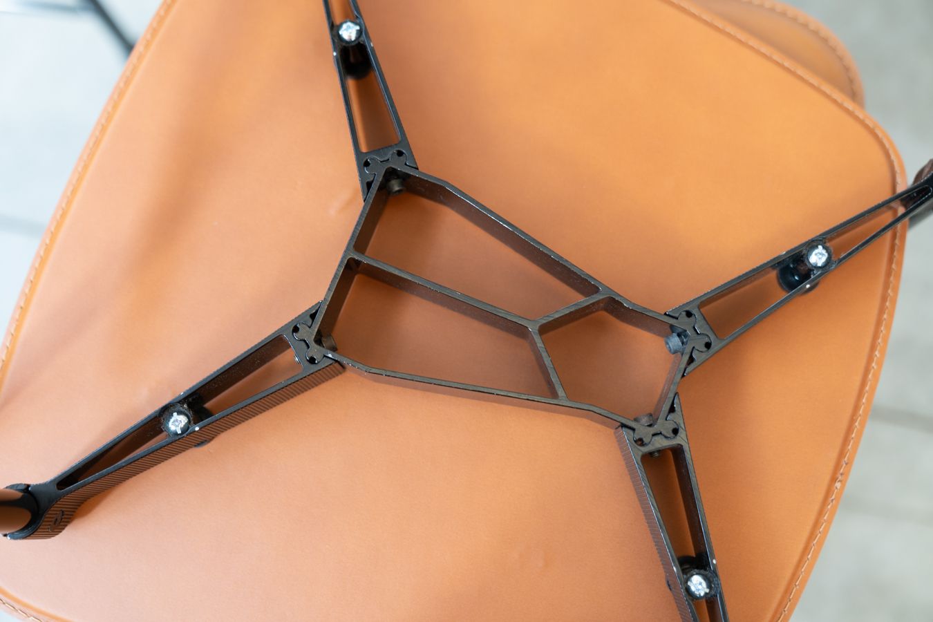 Brown Leather & Aluminum Dining Chairs From Ycami, 1980s, Set Of 6 photo vintage