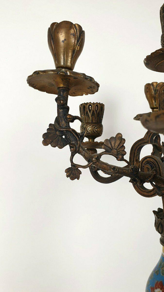 Candelabra In Porcelain And Bronze, Japonisme, Xixth Century photo vinterior