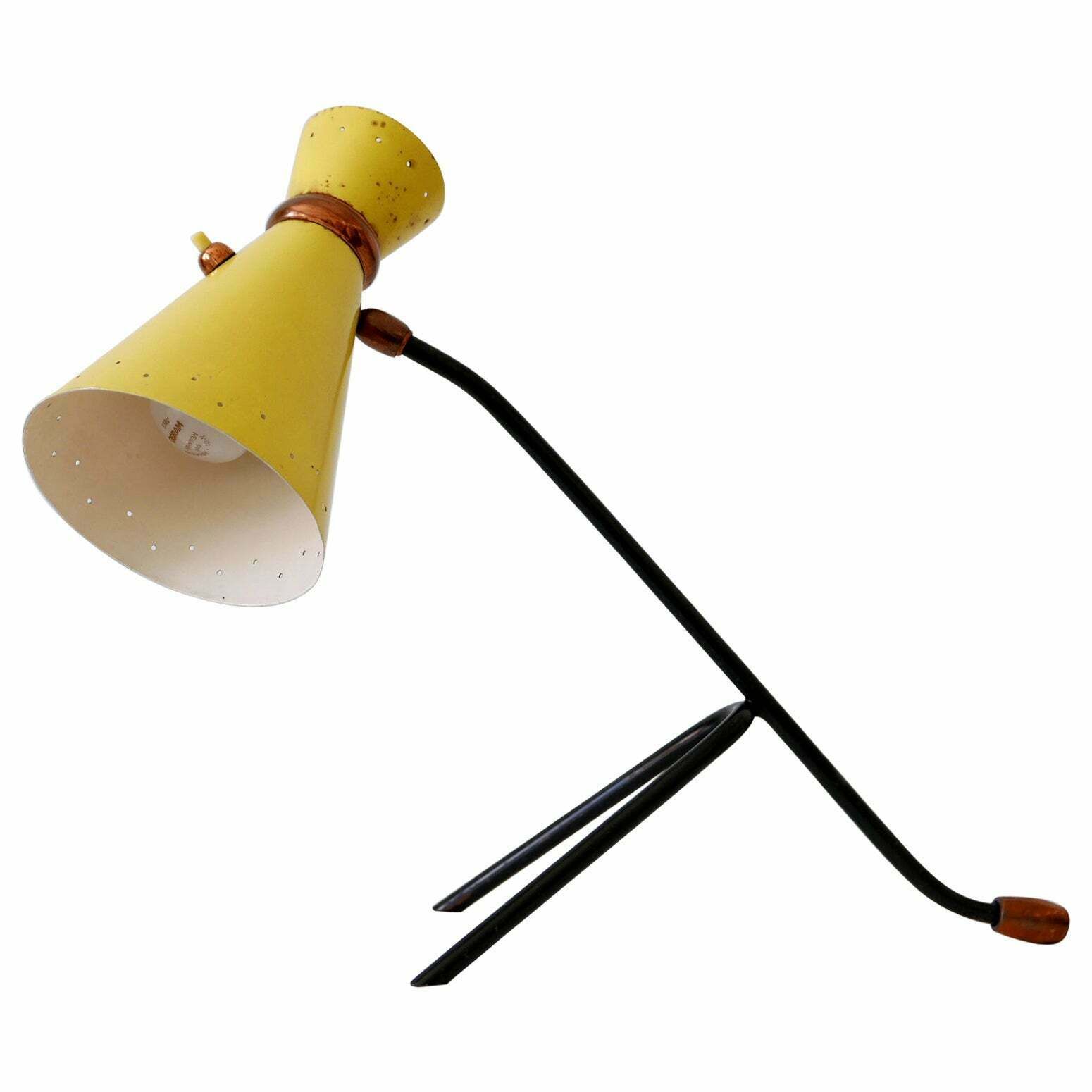 Rare And Lovely Mid Century Modern Diabolo Table Lamp Desk Light Italy 1960s
