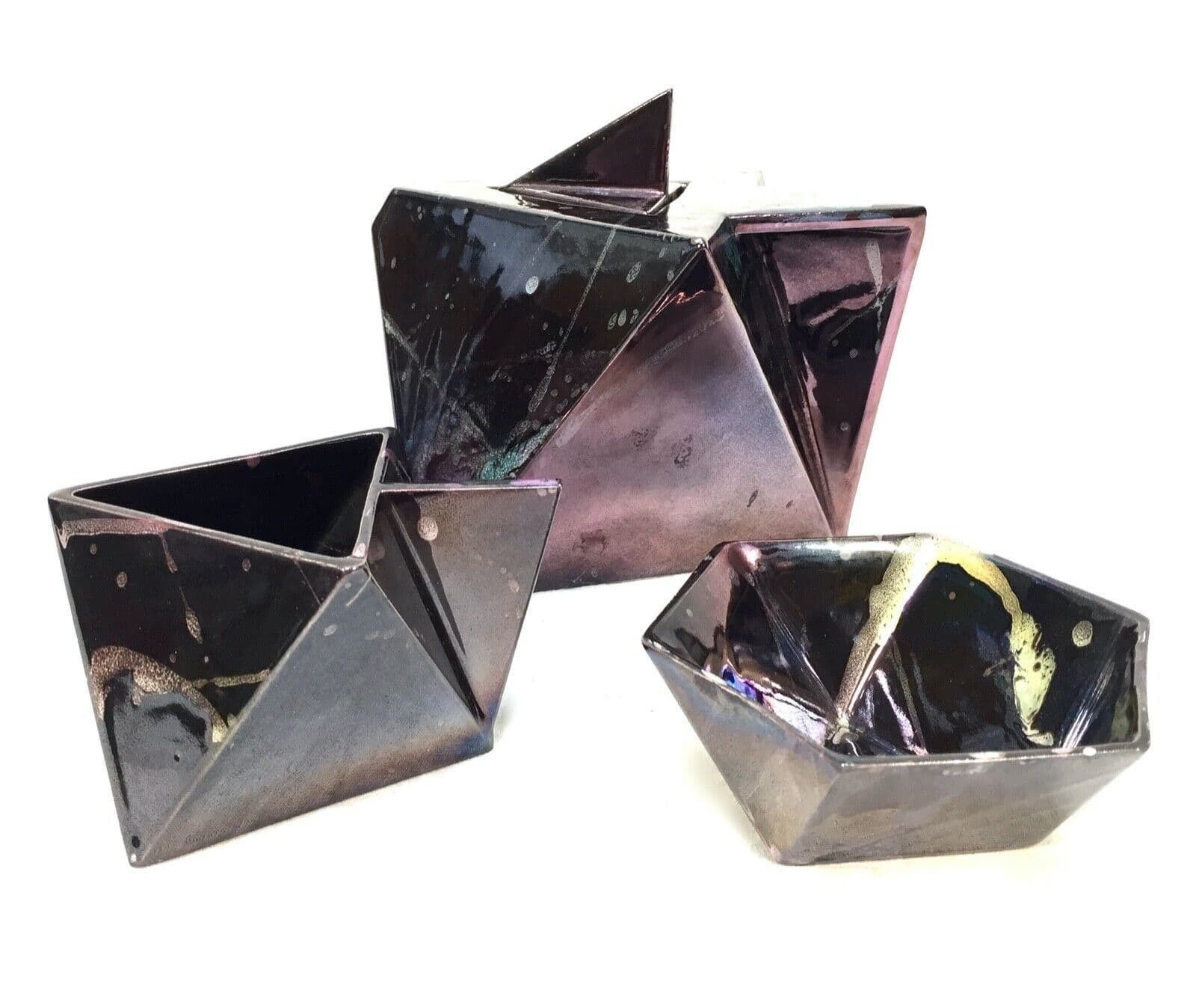 Vintage 1980s Swedish Rolf Sinnemark Style Cubic Tea Set / Art Deco Style Retro photo for sale