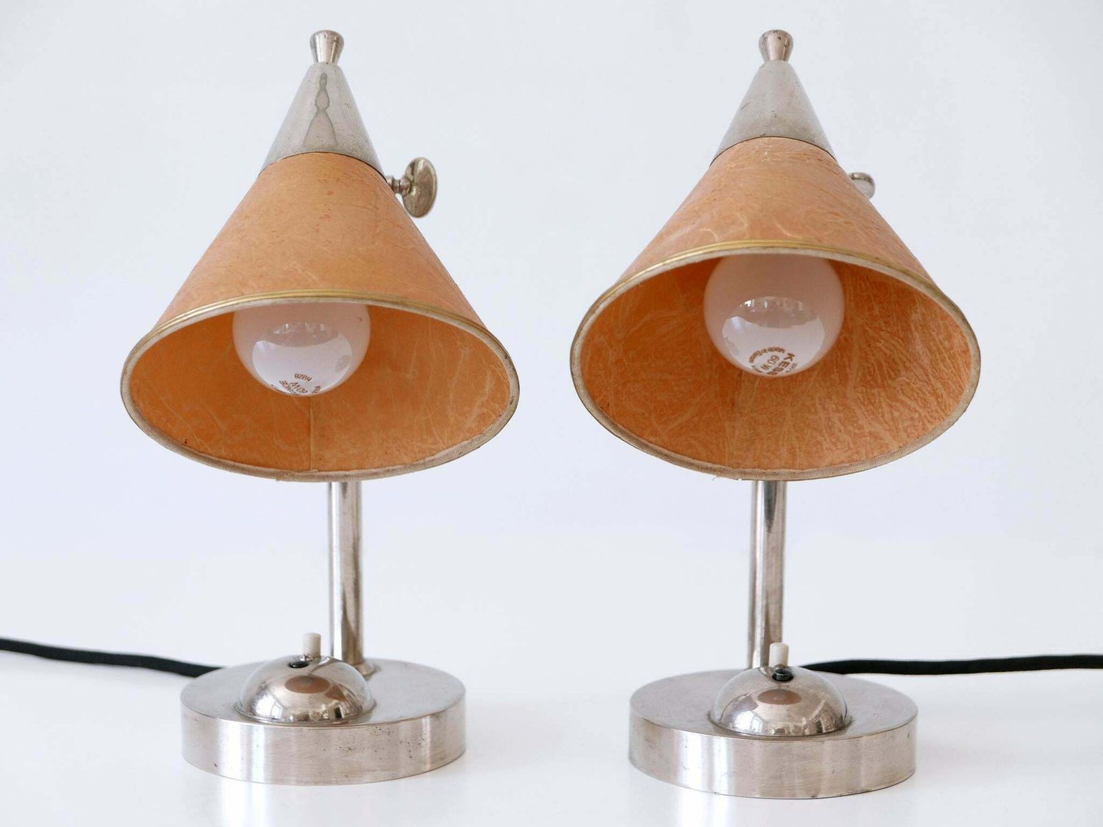 Set Of Two Rare Art Deco Bauhaus Bedside Table Lamps Or Sconces Germany 1920s photo buy