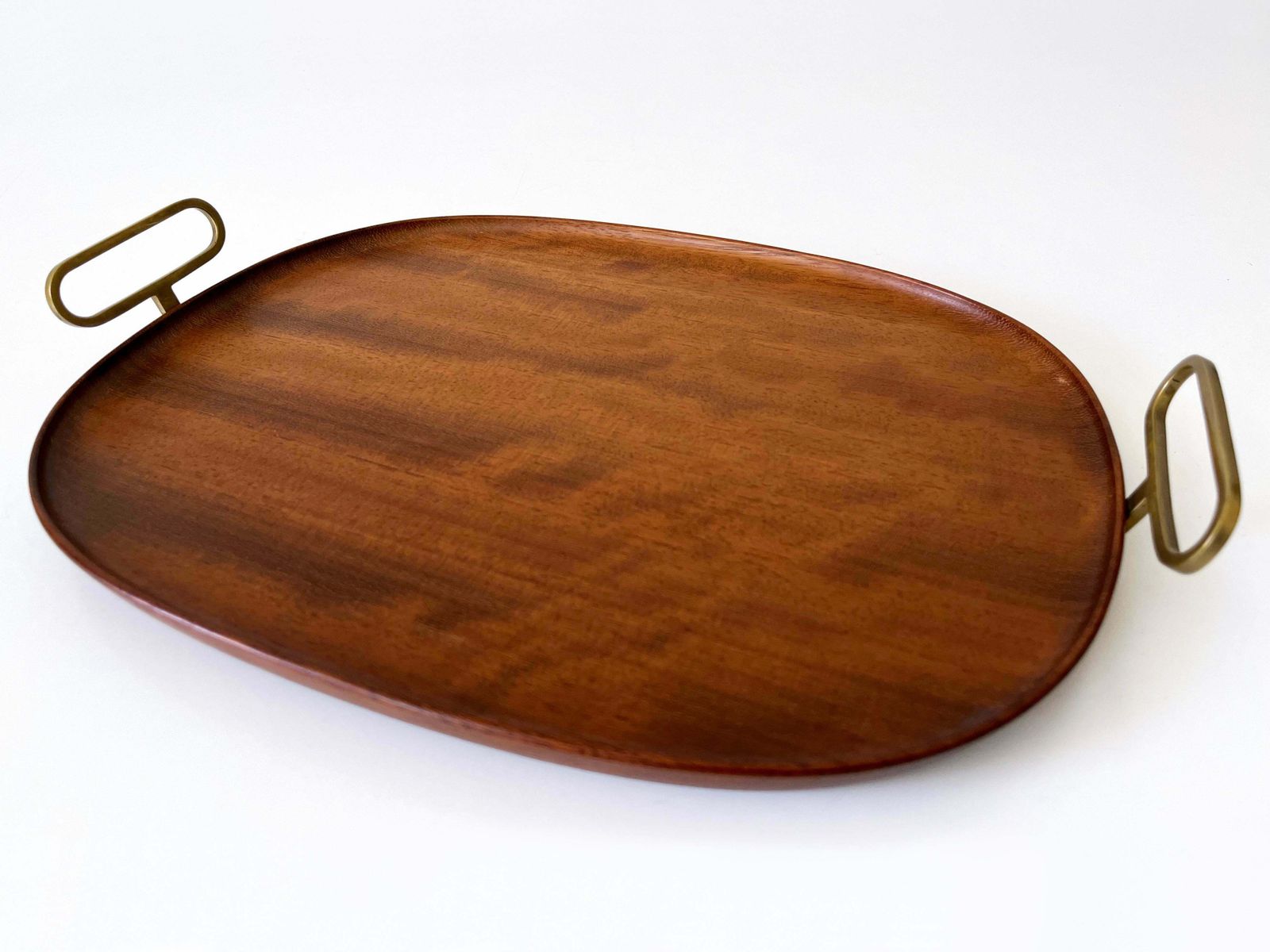 Extremely Rare Mid Century Modern Teak Serving Tray By Carl Auböck Austria 1950s photo for sale