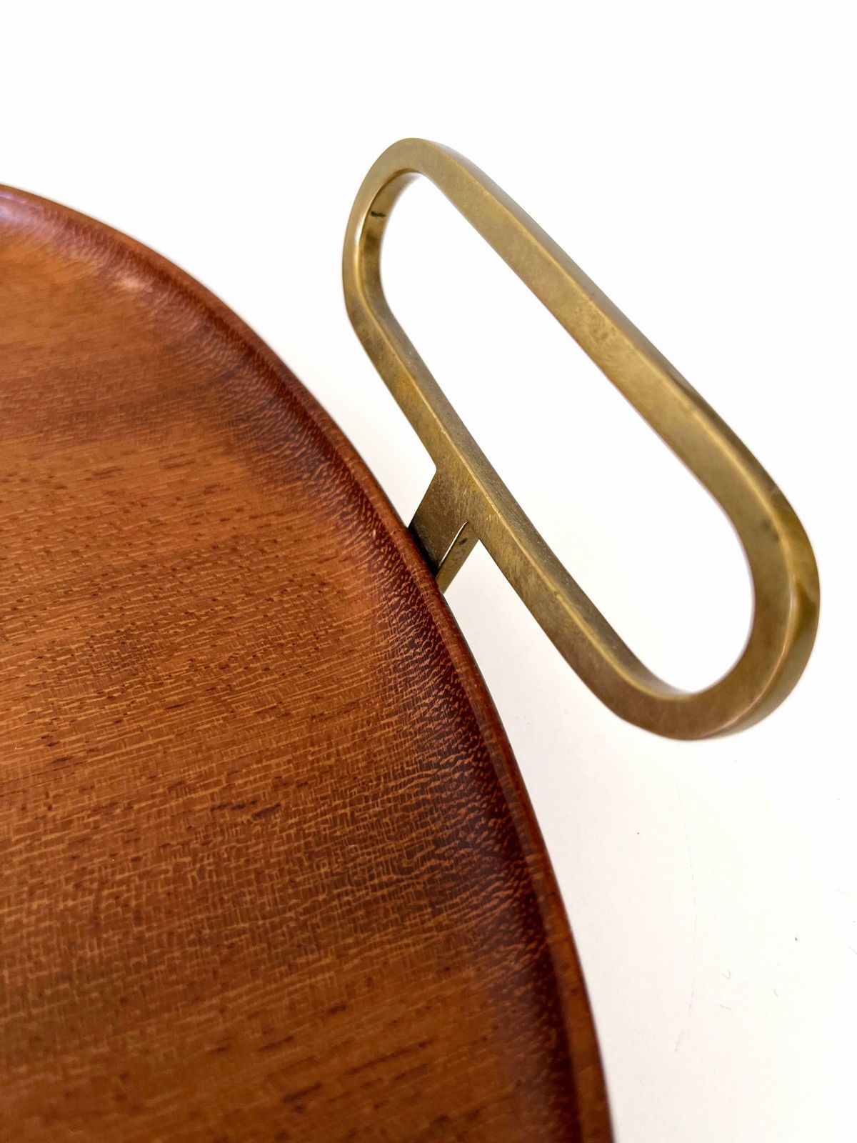 photo vintage Extremely Rare Mid Century Modern Teak Serving Tray By Carl Auböck Austria 1950s