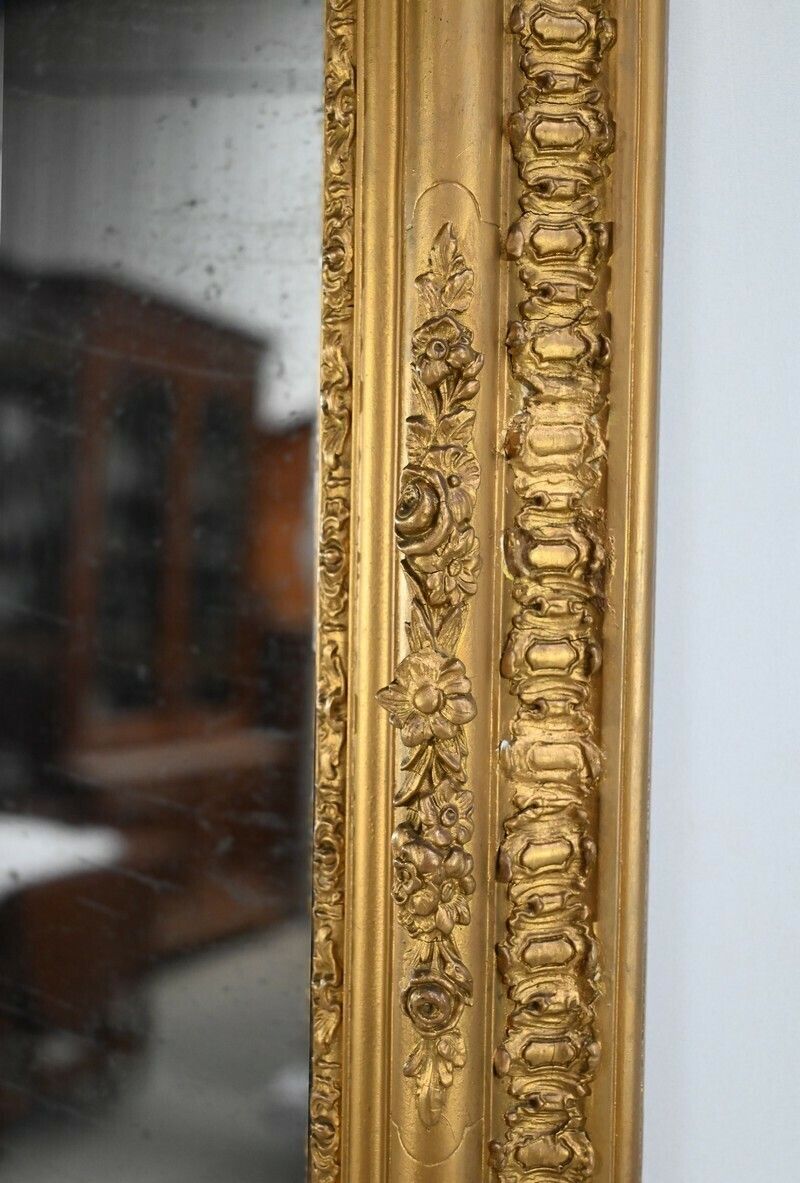Important Mirror In Golden Wood   1st Part Of The 19th Century photo vintage