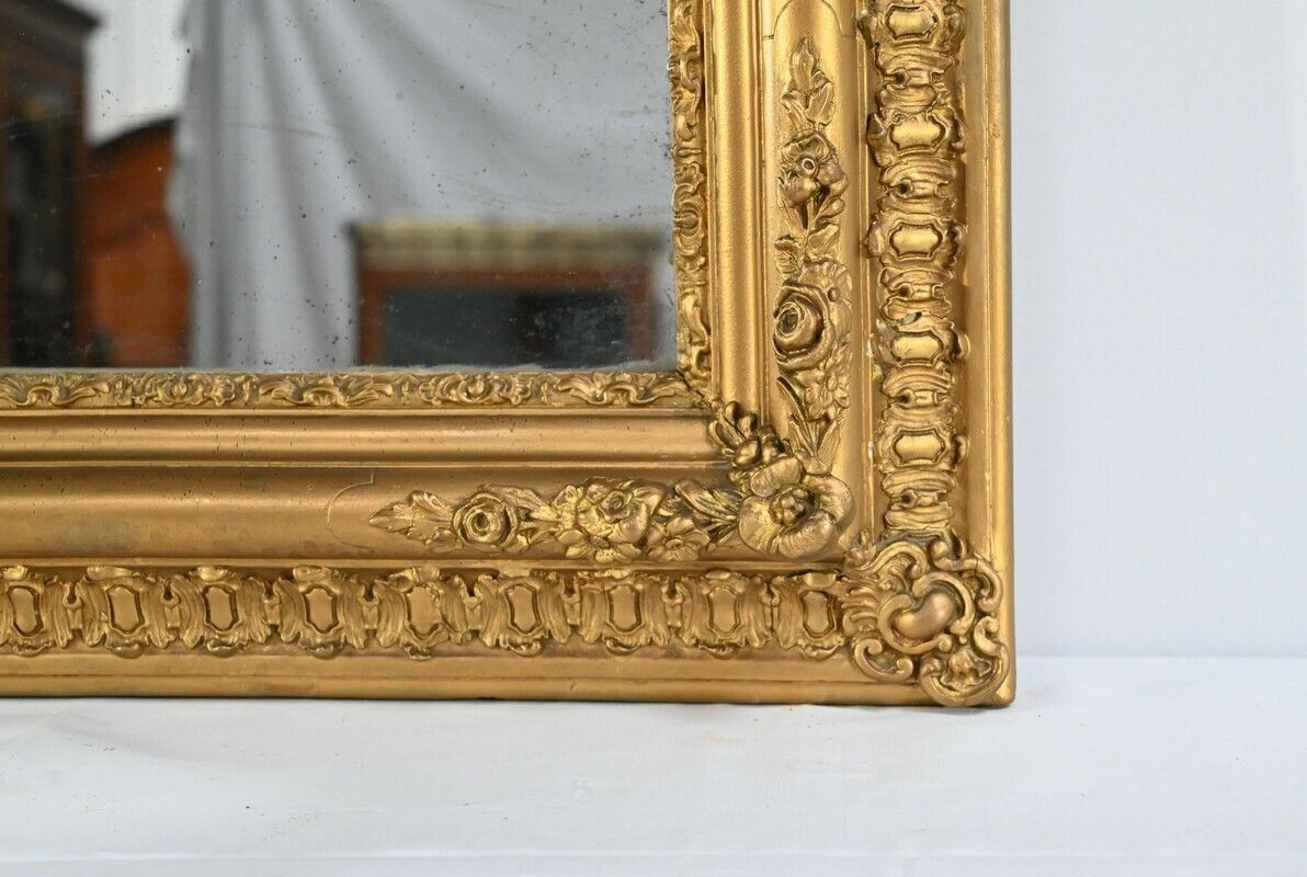 photo furniture Important Mirror In Golden Wood   1st Part Of The 19th Century