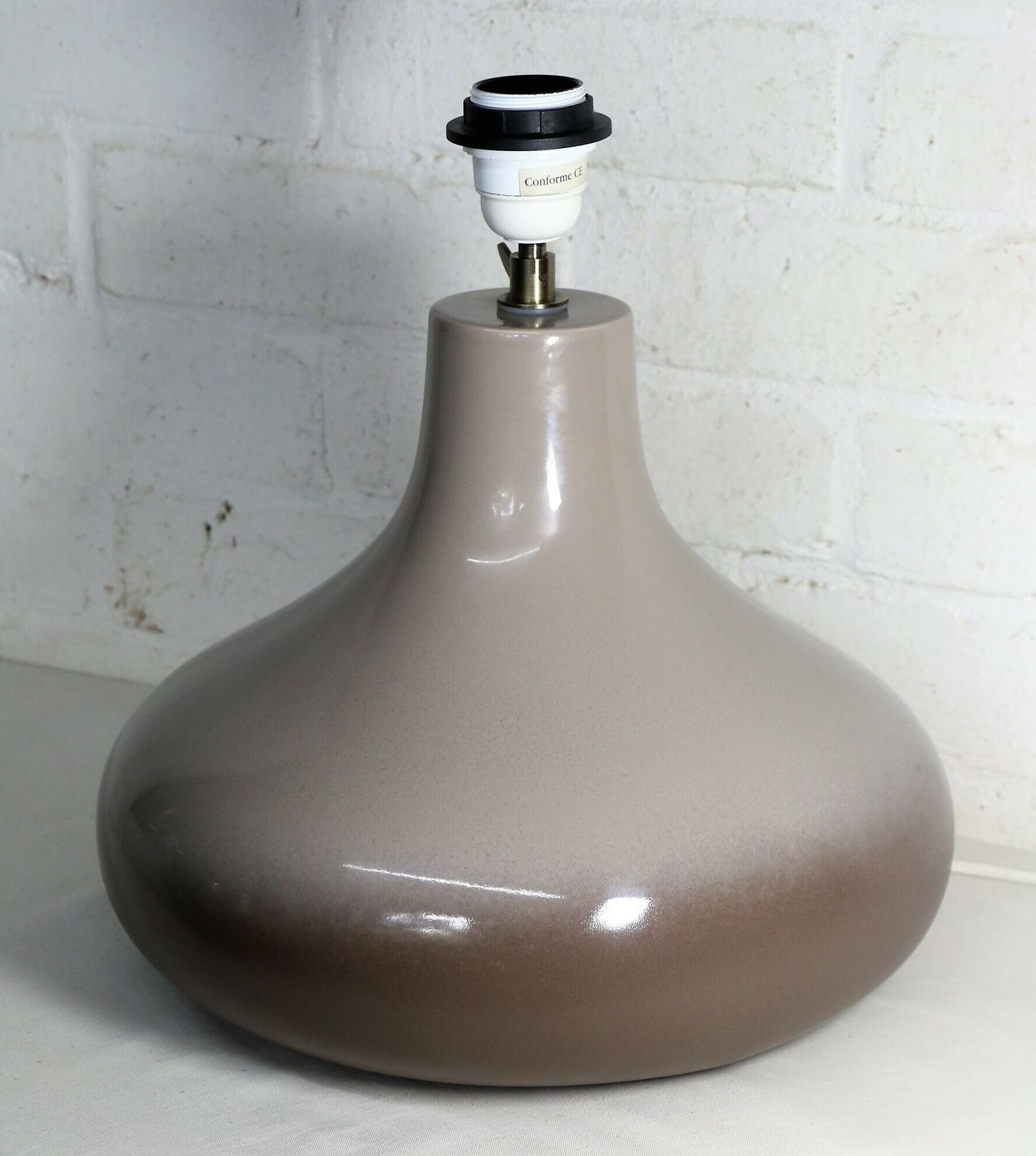 Vintage Table Lamp Fdc Faïencerie De Charolles French Ceramic Lamp 1980's photo for sale