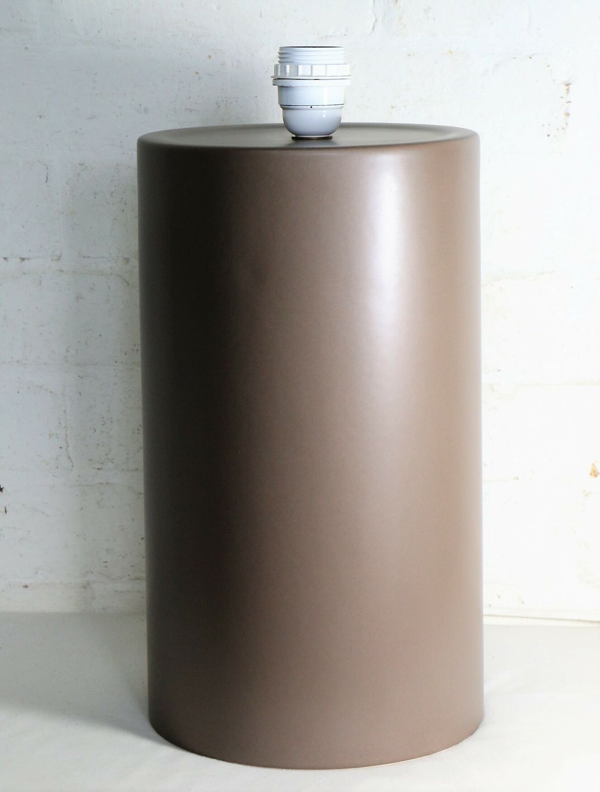 Vintage Table Lamp Fdc Faïencerie De Charolles French Cylinder Ceramic Lamp 1980's photo Lighting