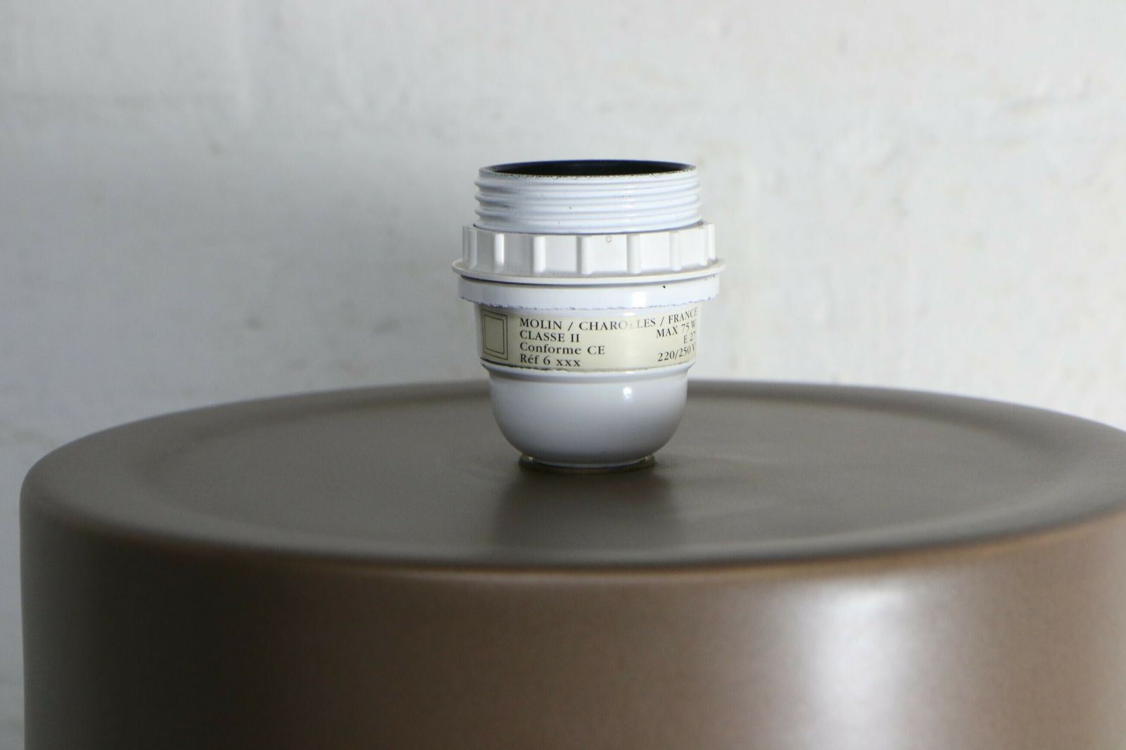 Vintage Table Lamp Fdc Faïencerie De Charolles French Cylinder Ceramic Lamp 1980's photo buy