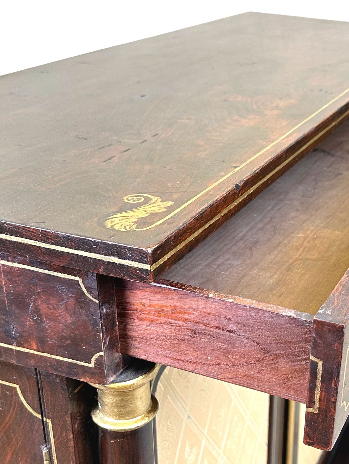 Regency Simulated Rosewood Side Cabinet (England, Circa 1820) photo vintage