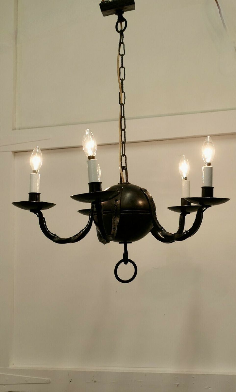 Lighting A Superb Gothic Iron And Wood Chandelier photo