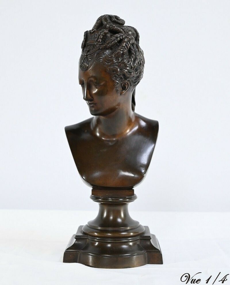 Bronze Bust Of Diane De Poitiers, After J.Goujon   Late 19th Century photo Art