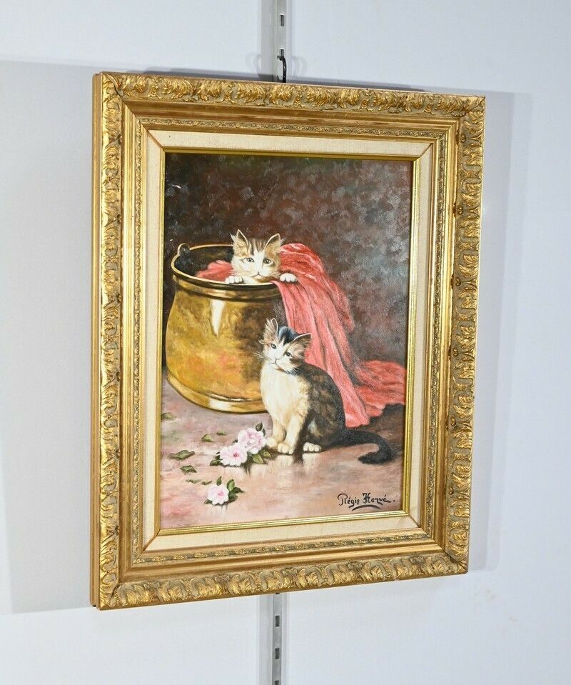 Oil On Canvas, Signed R.Hervé   2nd Part 20th Century photo furniture