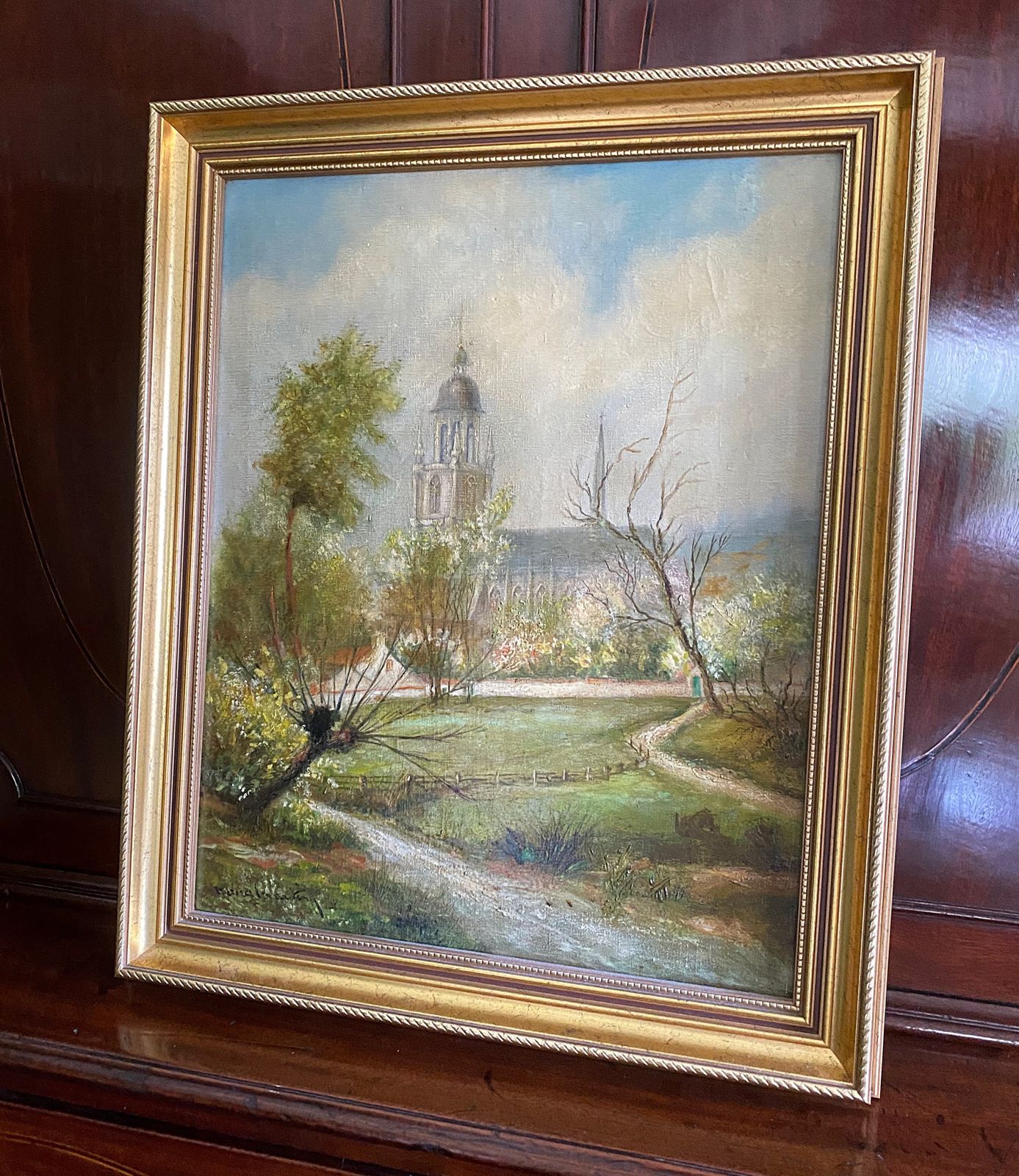 Church Landscape Painting Oil On Canvas