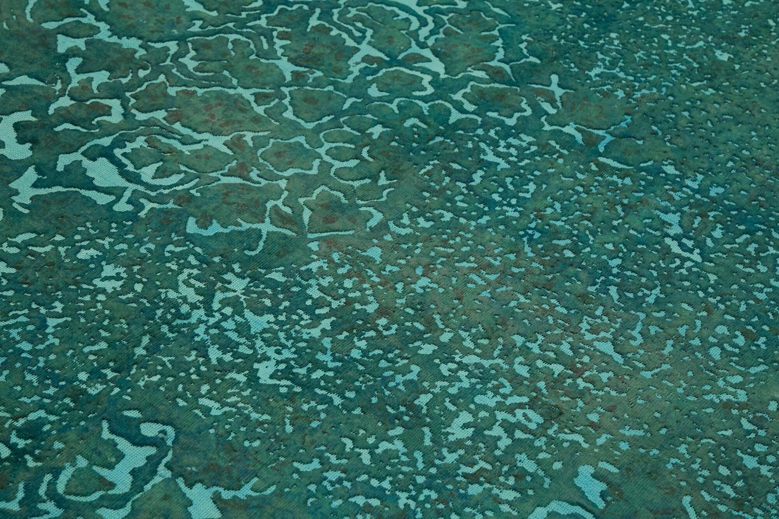 Handmade Turquoise Over Dyed  1980's Large Area Rug ( 367 X 235 Cm ) photo 2777.0