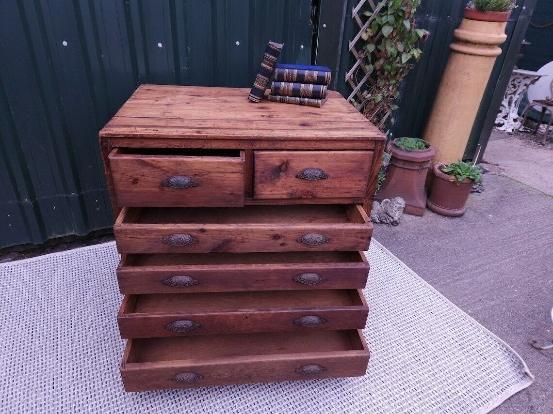Late 19th / Early 20th Century Industrial Chest Of Drawers photo furniture