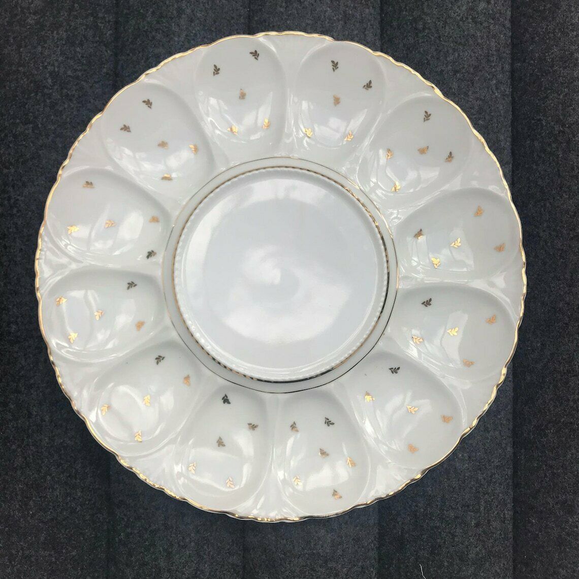 French Oyster Master Platter French Vintage Oysters Dish Golden Rim Gold Decor 1950s French Pottery Seashell Sea Food Platter Gift photo furniture