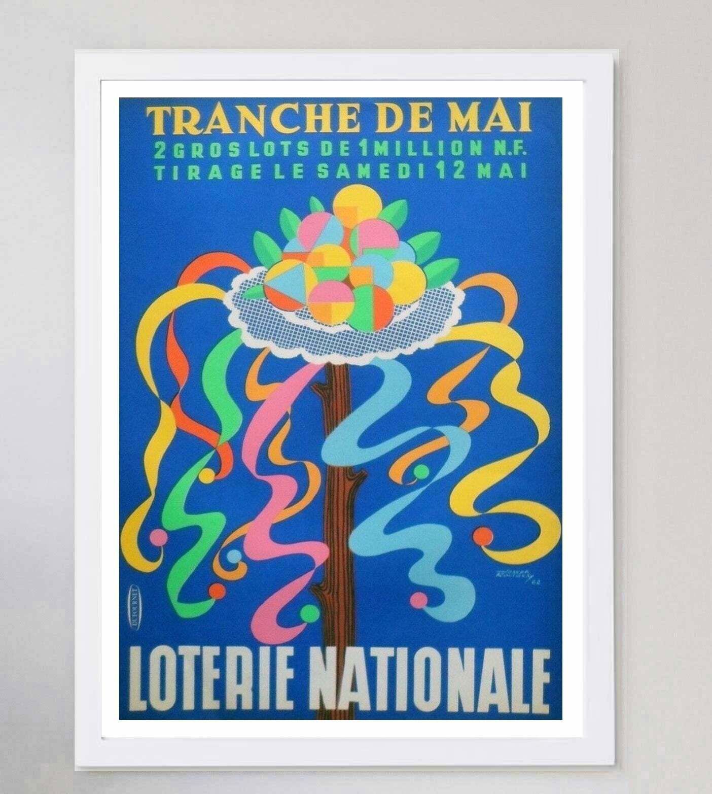 Tranche De Mai   Loterie Nationale  Original Vintage Poster photo for sale