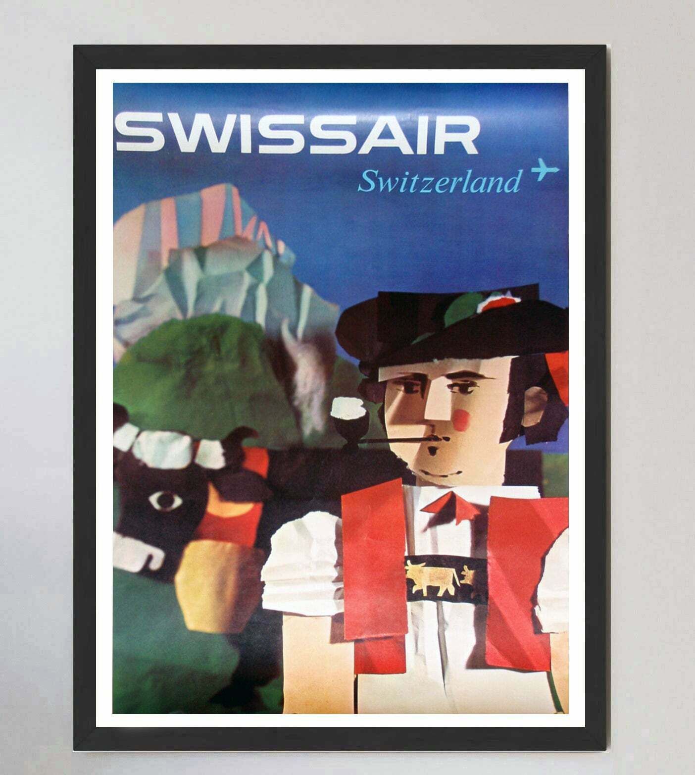 Swissair   Switzerland Original Vintage Poster photo furniture