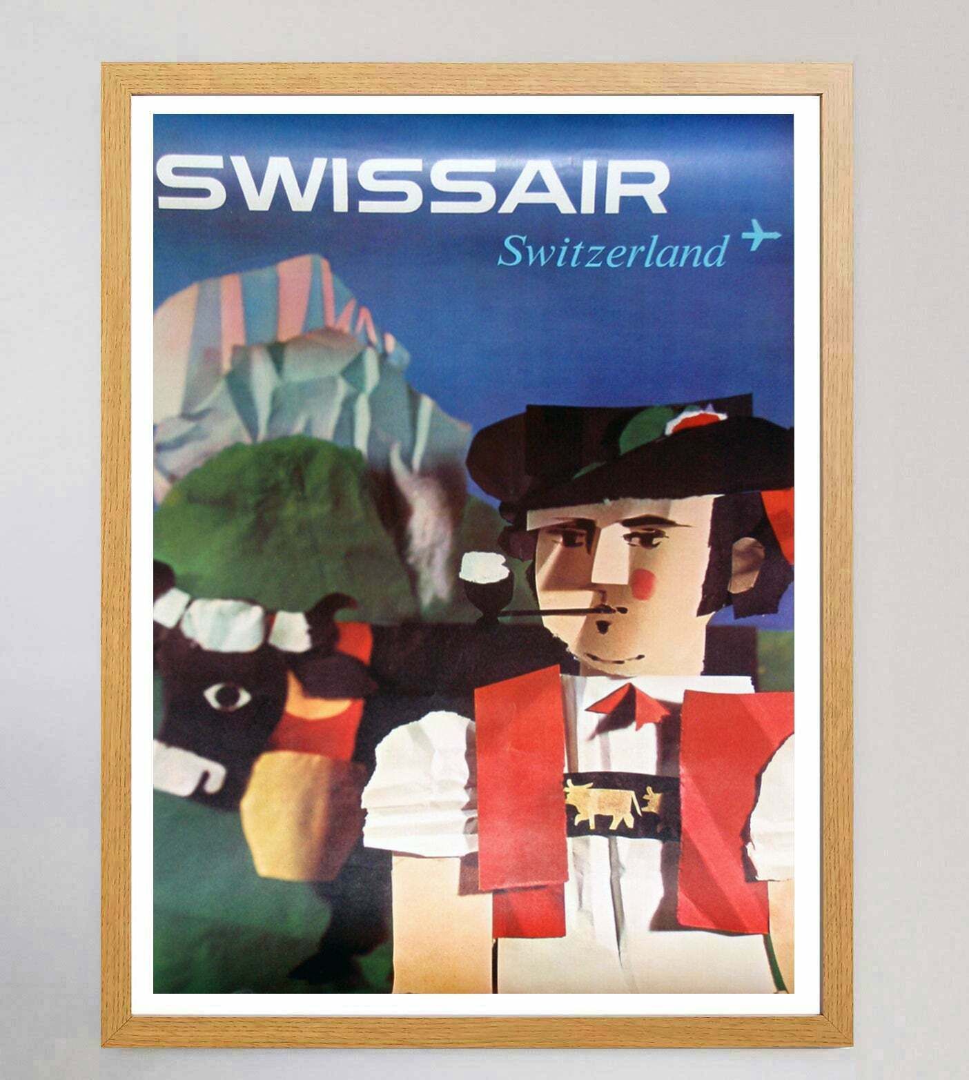 Swissair   Switzerland Original Vintage Poster photo Art