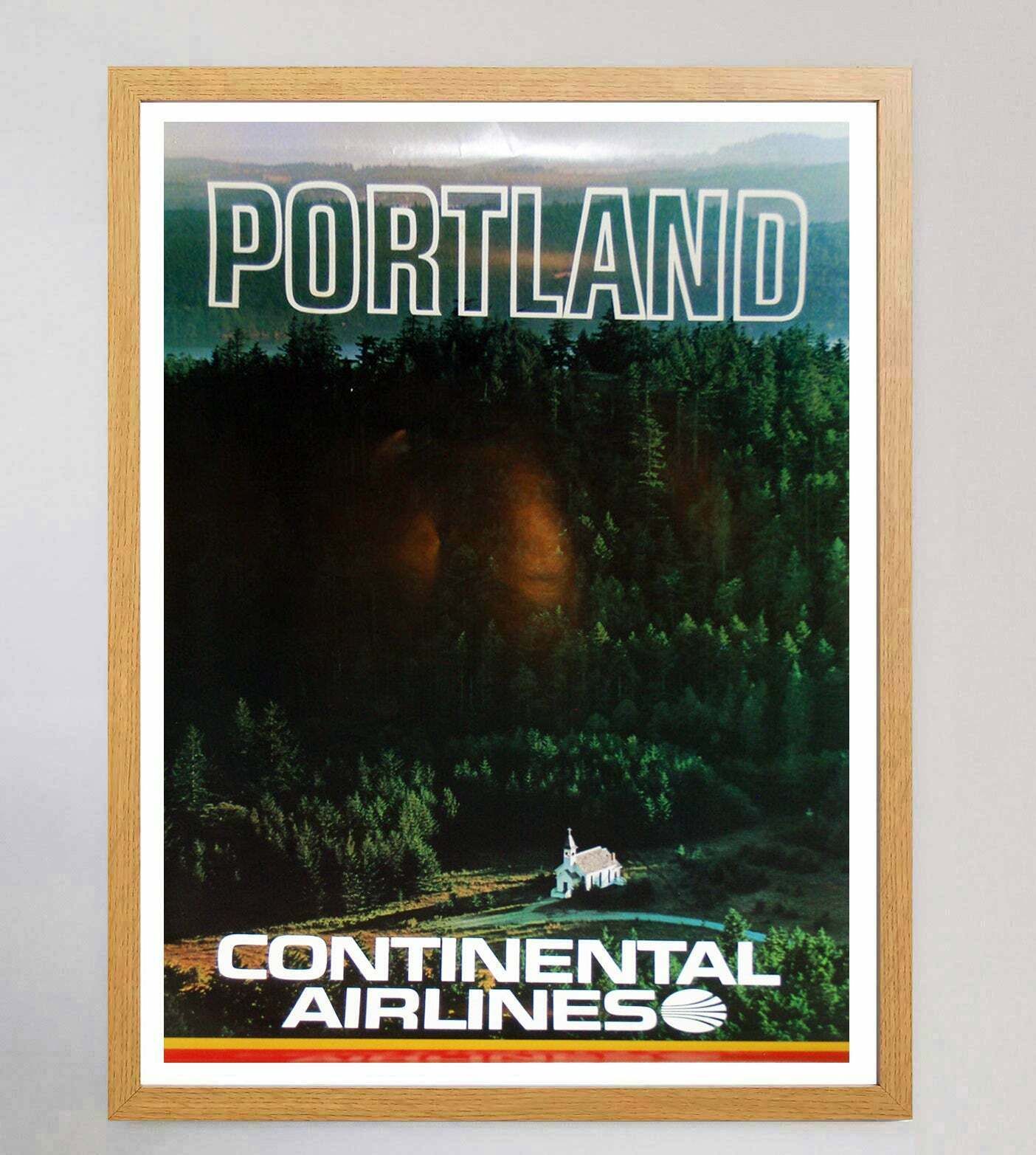 Continental Airlines   Portland Original Vintage Poster photo Art