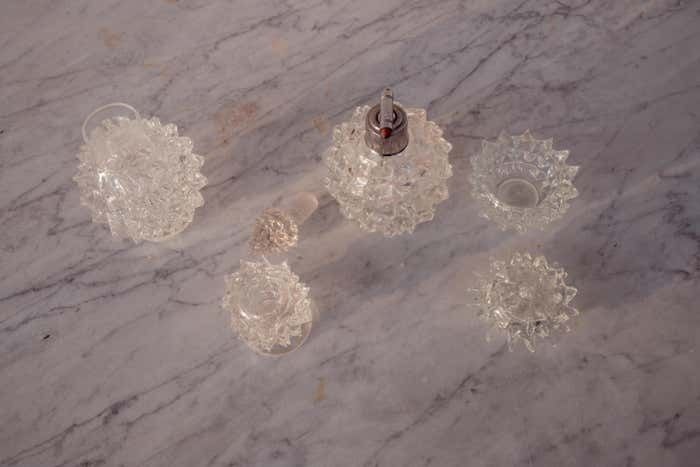 photo furniture Set Of 4 Ercole Barovier Rostrato Murano Italian Glass Vase For Barovier & Toso
