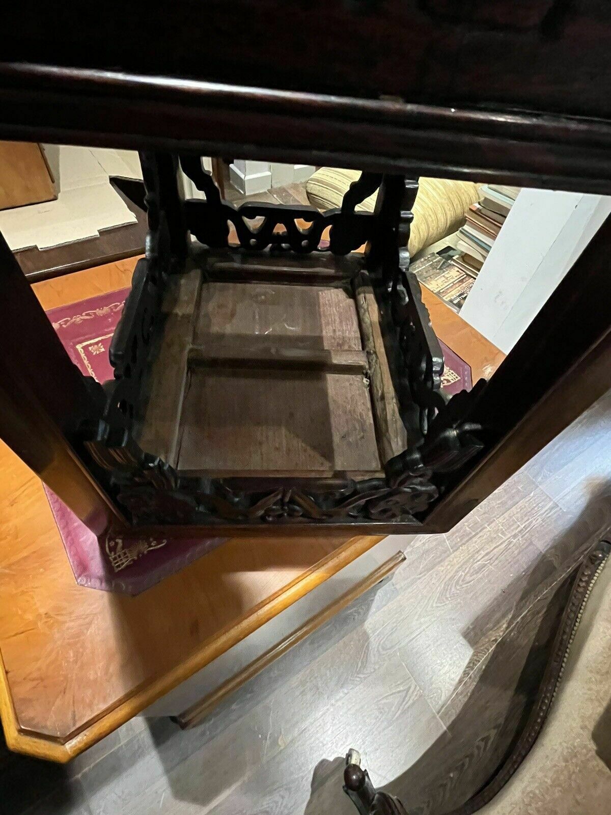 photo vinterior Antique Chinese Jardiniere Hardwood Stand , Very Good Quality.