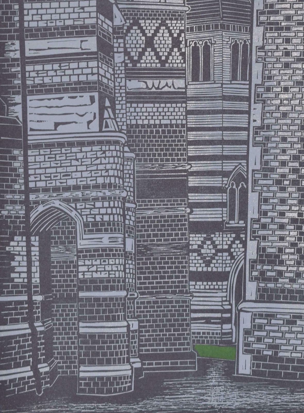 Walter Hoyle Rugby School Linocut Print By Walter Hoyle photo for sale