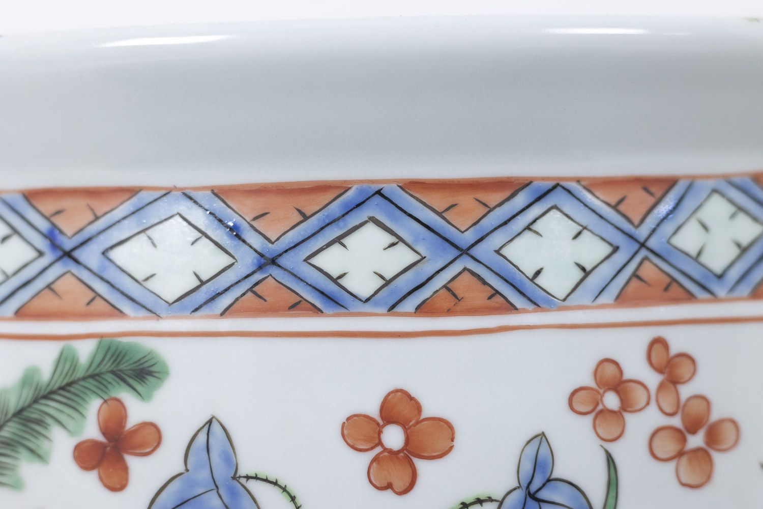 Garden Decor Pair Of Canton Porcelain Planters, Circa 1950 photo