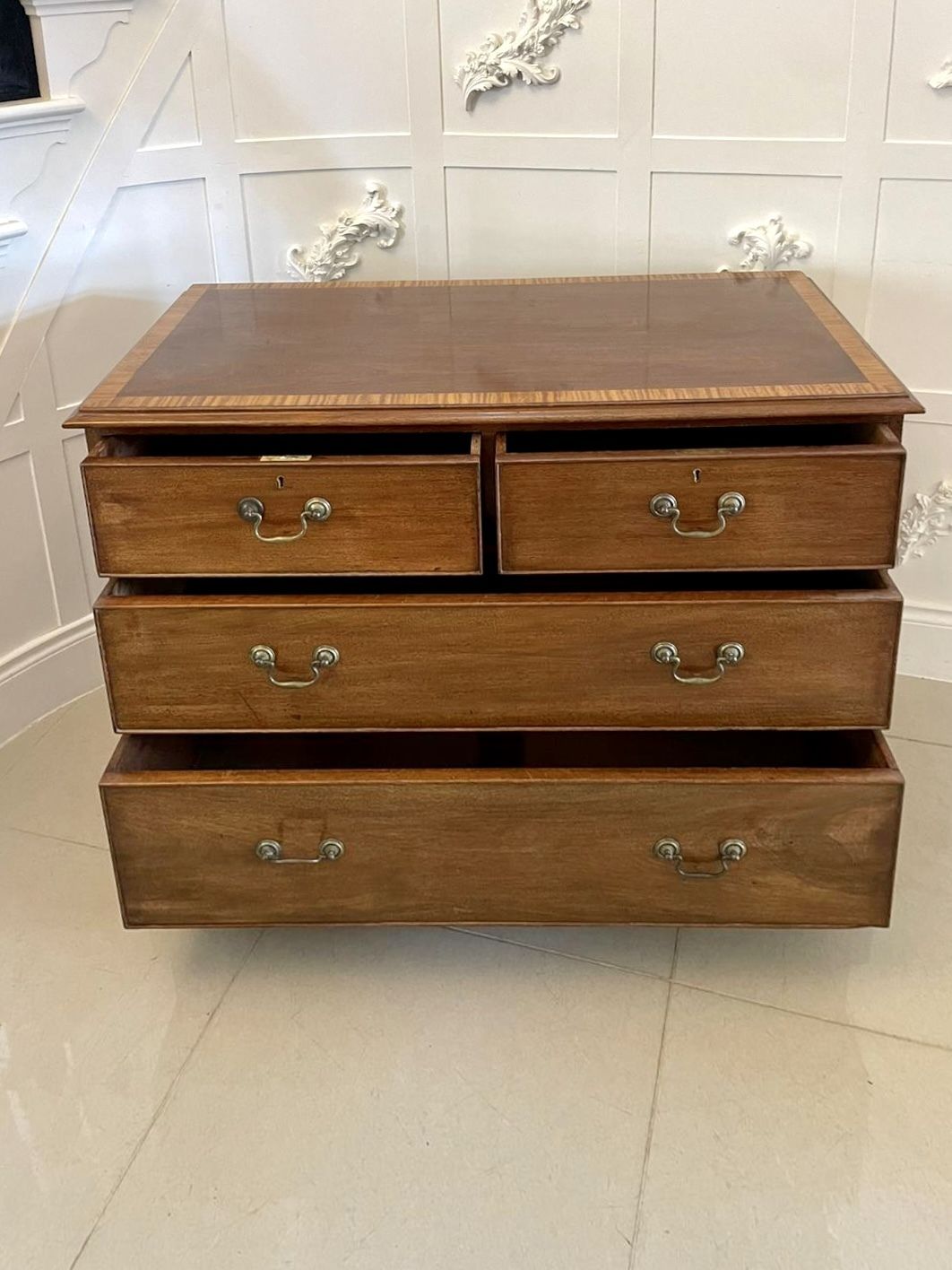Antique 19th Century Quality Mahogany Chest Of 4 Drawers photo furniture