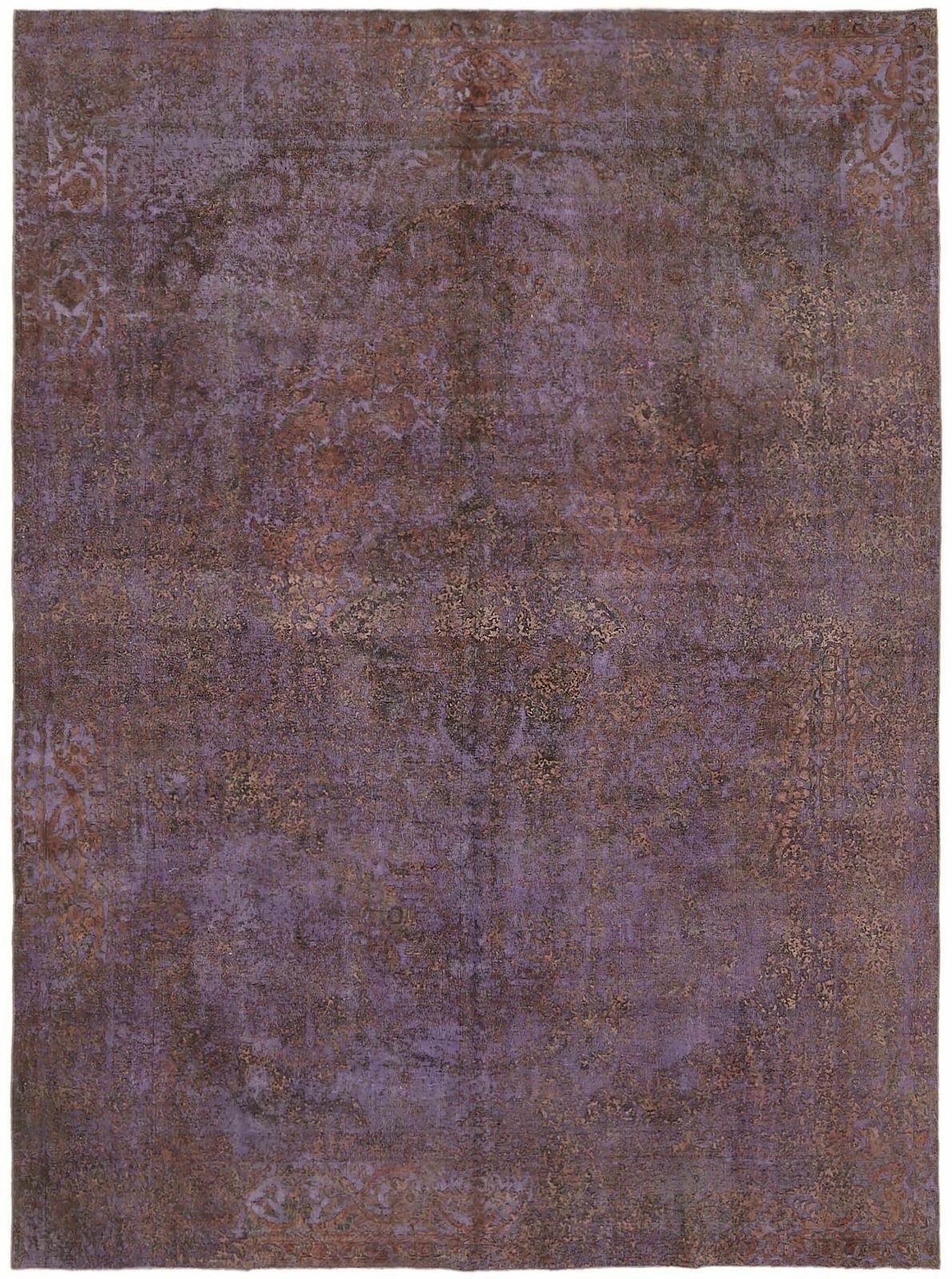 Handmade 1980's Purple Over Dyed Large Area Rug ( 387 X 295 Cm )
