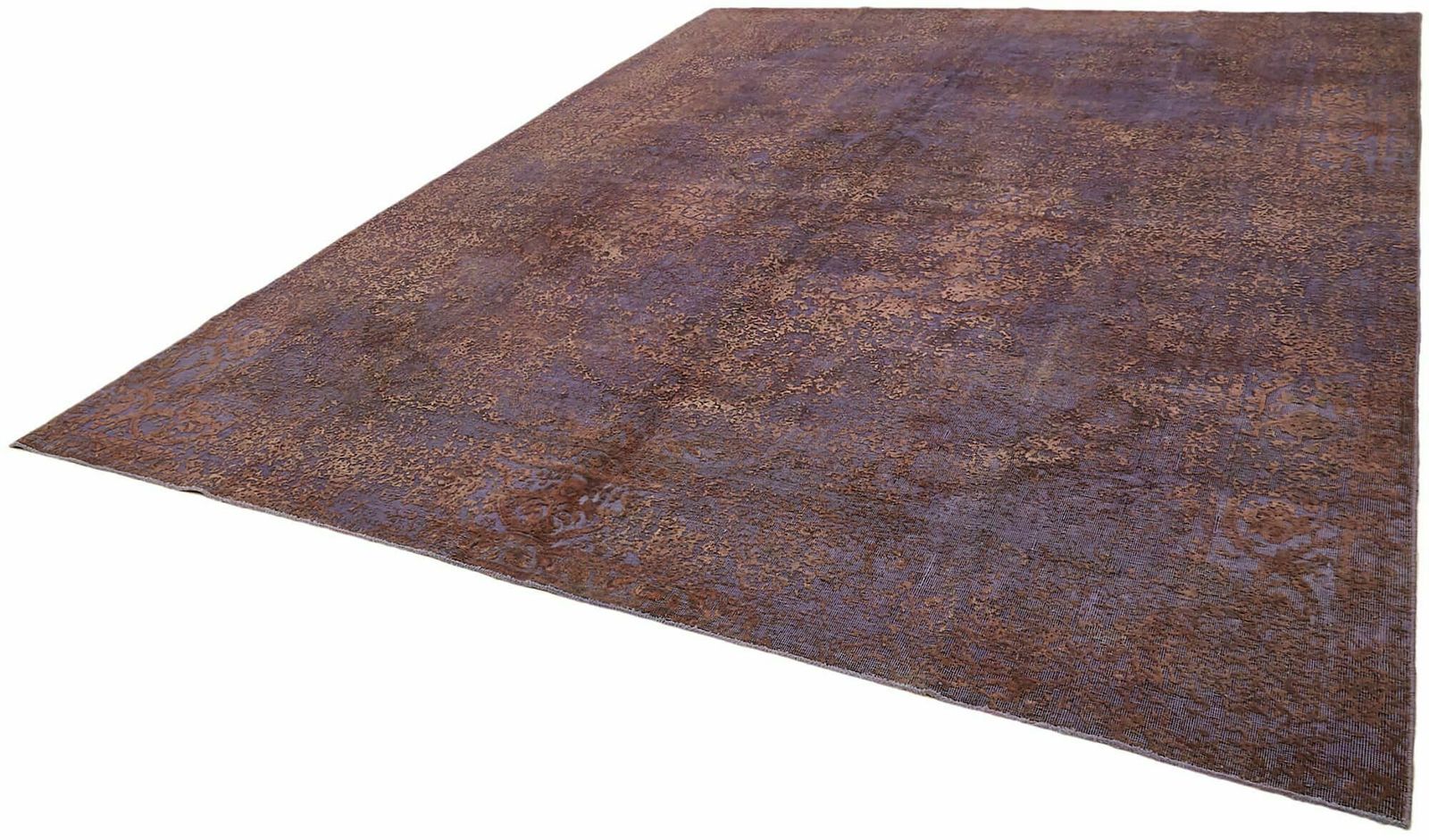 Handmade 1980's Purple Over Dyed Large Area Rug ( 387 X 295 Cm ) photo for sale