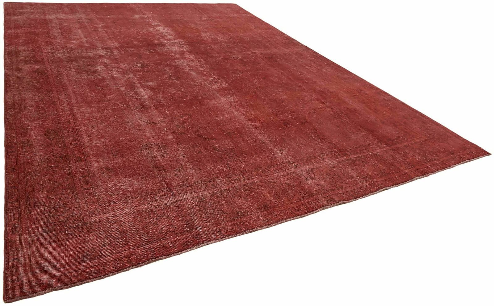Handmade Vintage 1980's Red Over Dyed Area Rug ( 397 X 297 Cm ) photo furniture