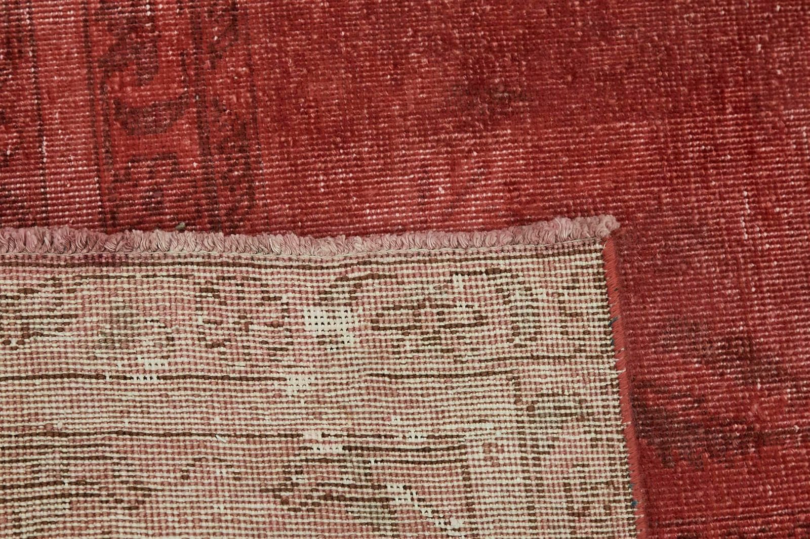 Handmade Vintage 1980's Red Over Dyed Area Rug ( 397 X 297 Cm ) photo buy
