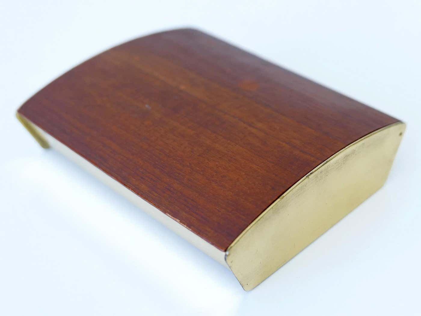 Rare Mid Century Modern Teak Cork & Brass Box By Carl Auböck Austria 1950s photo furniture