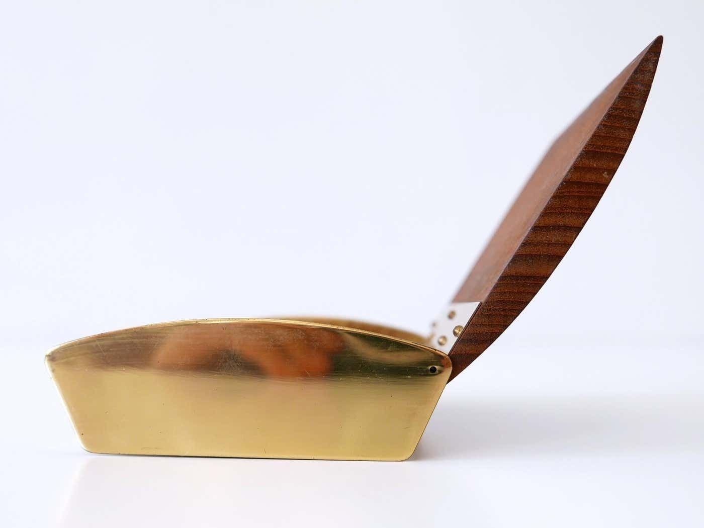 photo vinterior Rare Mid Century Modern Teak Cork & Brass Box By Carl Auböck Austria 1950s