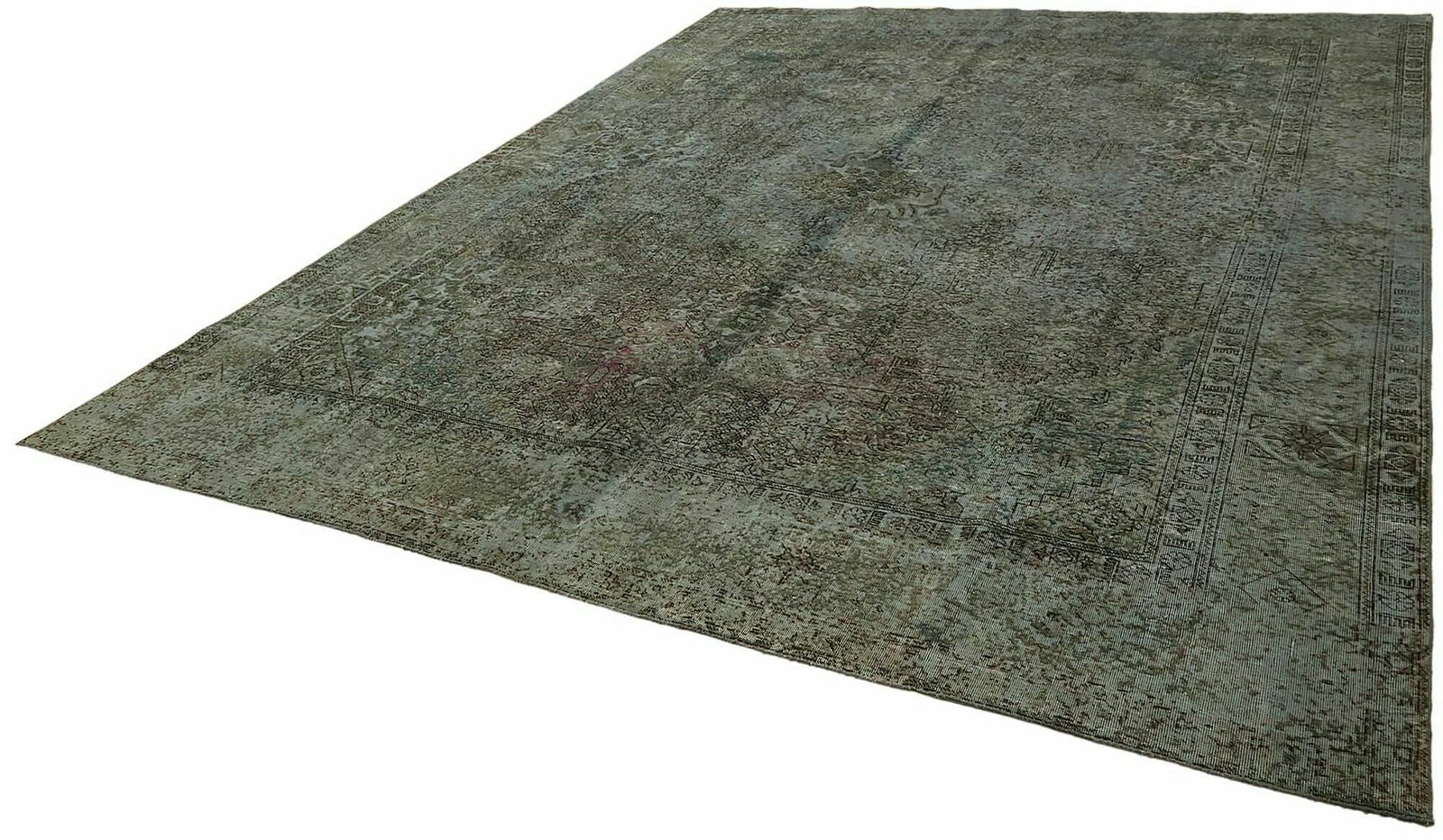Handmade Gray Over Dyed Large 1980's Vintage Area Rug ( 387 X 295 Cm ) photo for sale