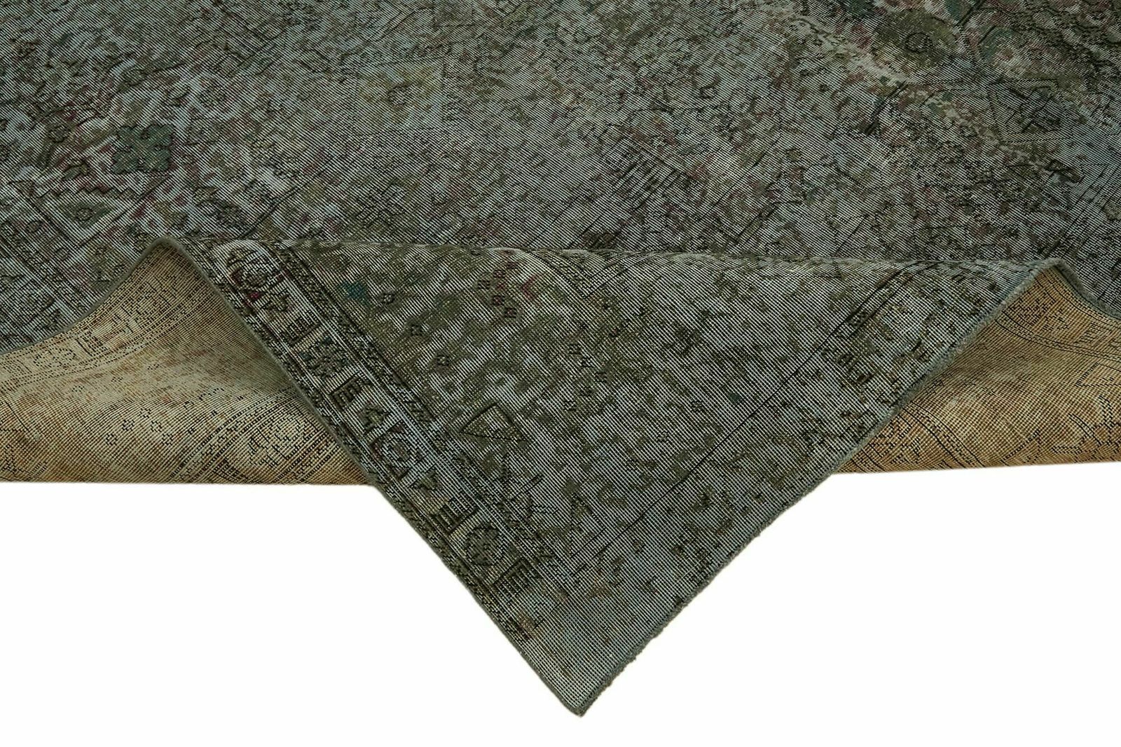 Handmade Gray Over Dyed Large 1980's Vintage Area Rug ( 387 X 295 Cm ) photo vinterior