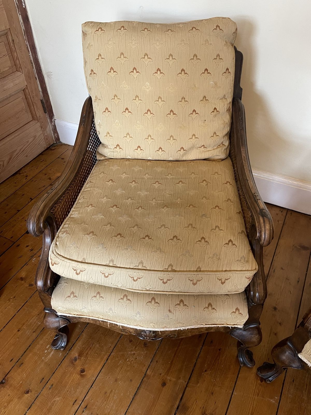 Bergere 3 Piece Suite In Lovely Gold Upholstery photo vinterior