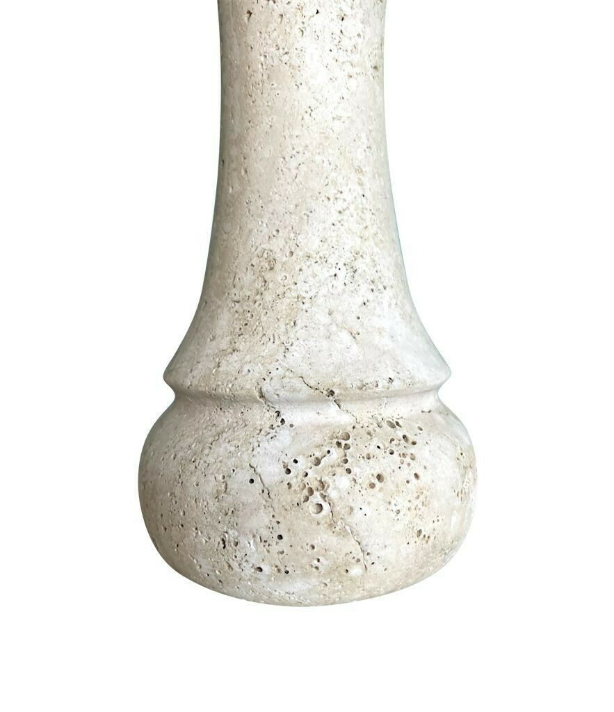 photo furniture A Pair Of 1970s Travertine And Brass Lamps By Fratelli Mannelli With Bespoke Linen Shades