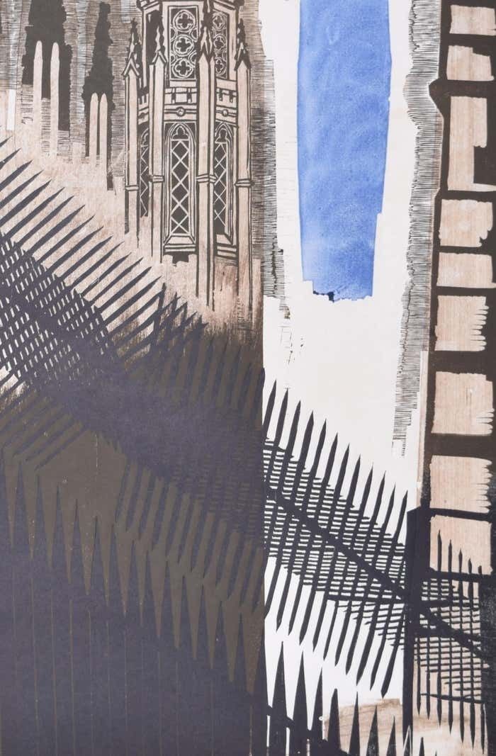 King's College, Cambridge Linocut Print By Walter Hoyle photo 1984.0