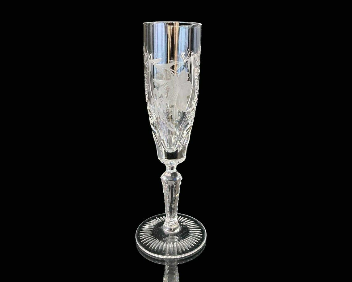 Kristallen Champagneglazen | Vintage Toastglazen | 2 Stuks | Nachtmann Grapes Decor In Helder Kristal photo furniture
