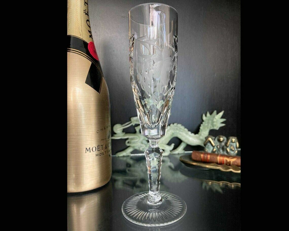 Kristallen Champagneglazen | Vintage Toastglazen | 2 Stuks | Nachtmann Grapes Decor In Helder Kristal photo buy