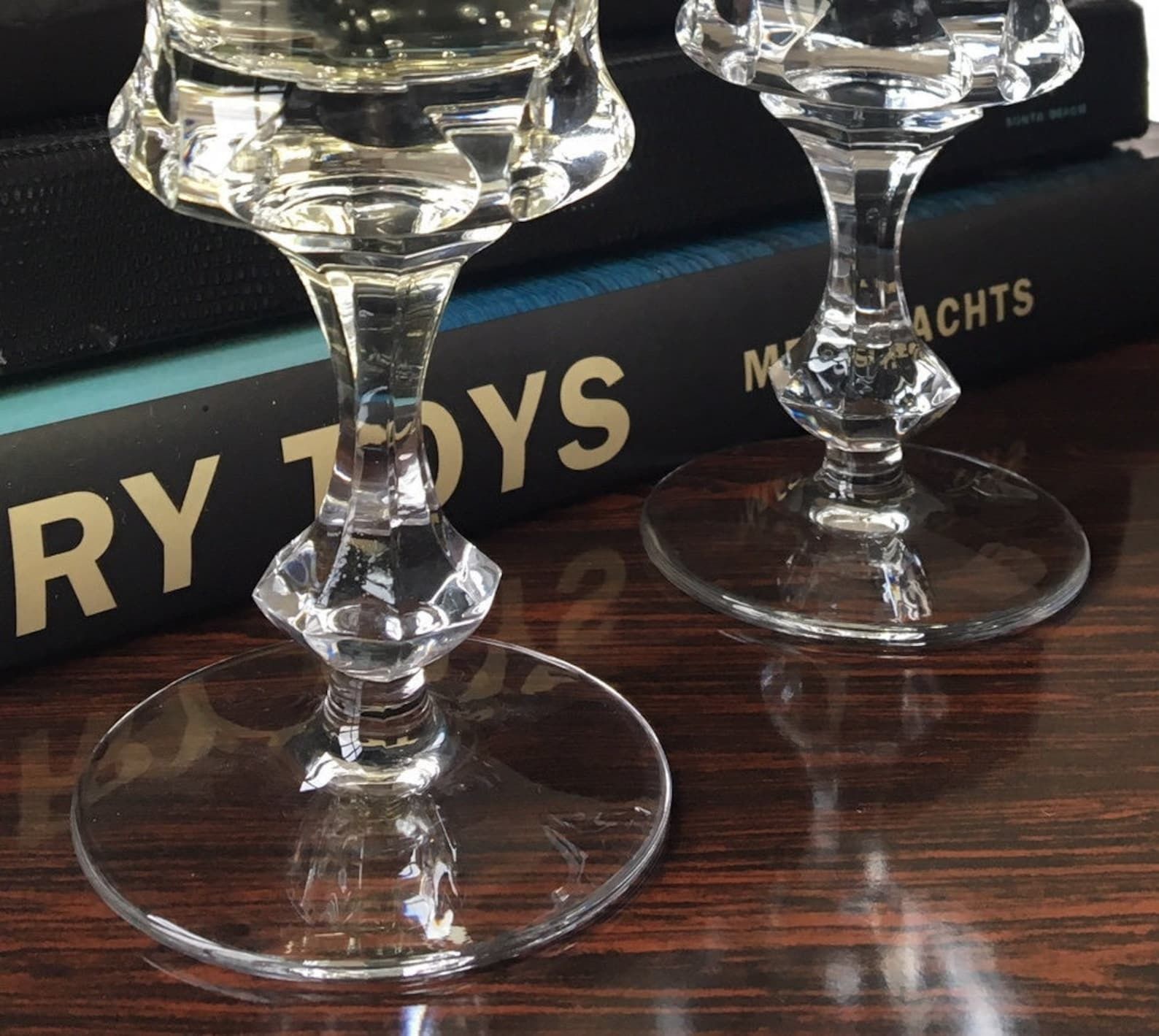 6x Kristallen Champagnefluiten, Vintage Champagneglazen In Robuuste Stijl photo buy