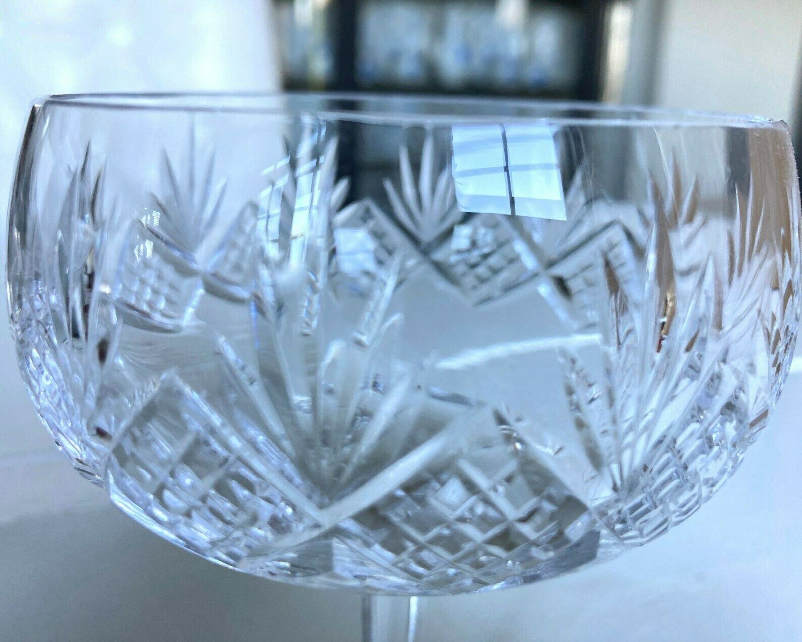 Crystal Champagne Glasses | Champagne Coupes | 6pcs| Criss Cross Cuts And Tall Stemmed photo 239.0