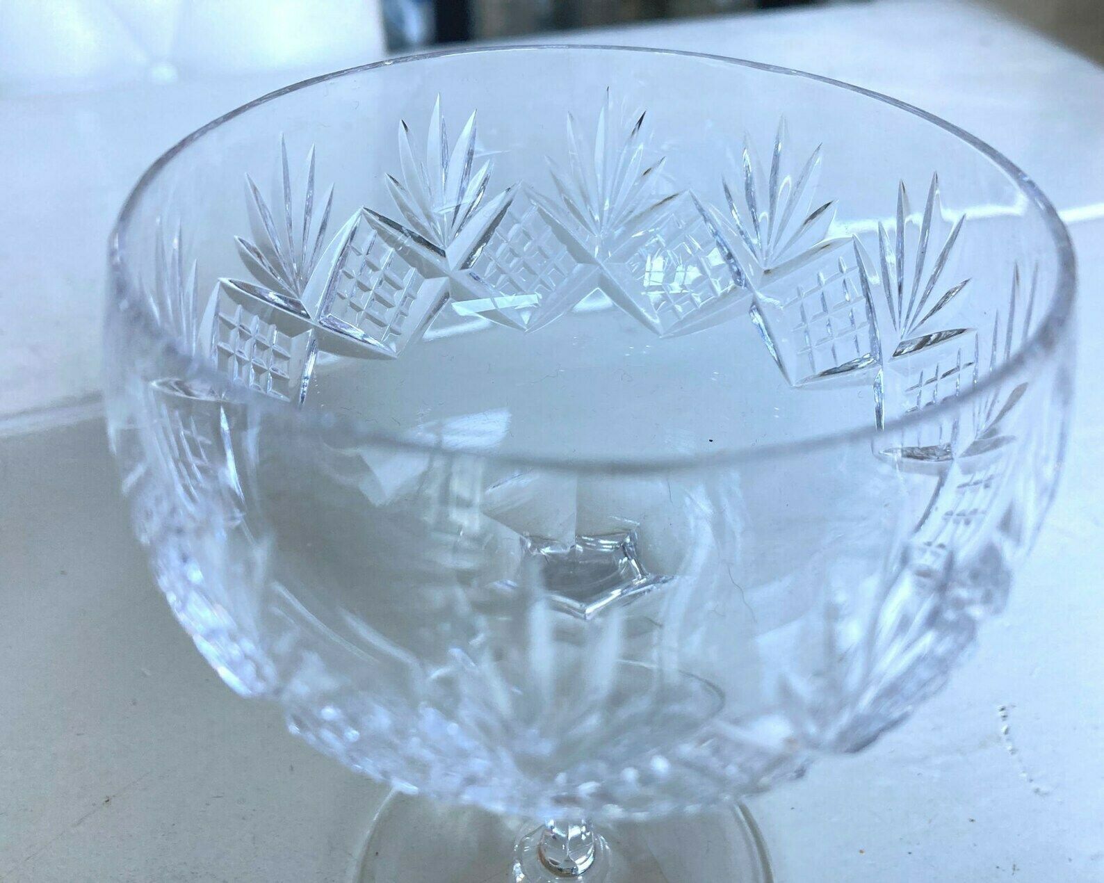 Crystal Champagne Glasses | Champagne Coupes | 6pcs| Criss Cross Cuts And Tall Stemmed photo vinterior