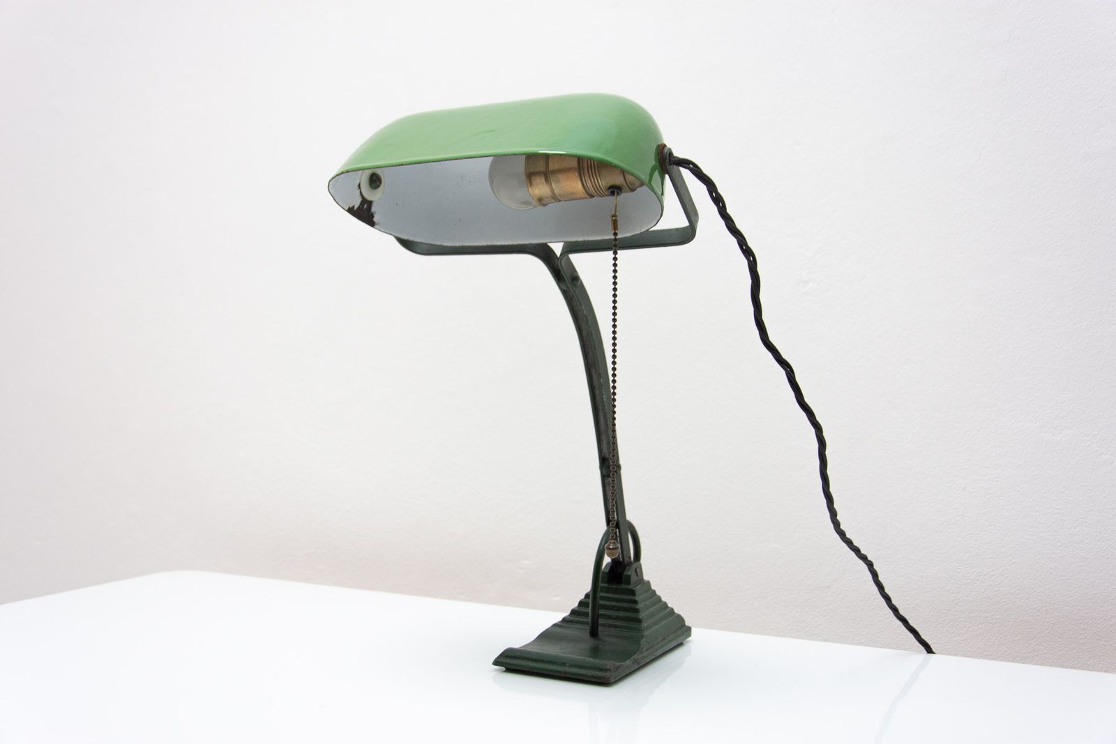 photo vintage Art Deco Bankers Lamp, 1930s, Bohemia
