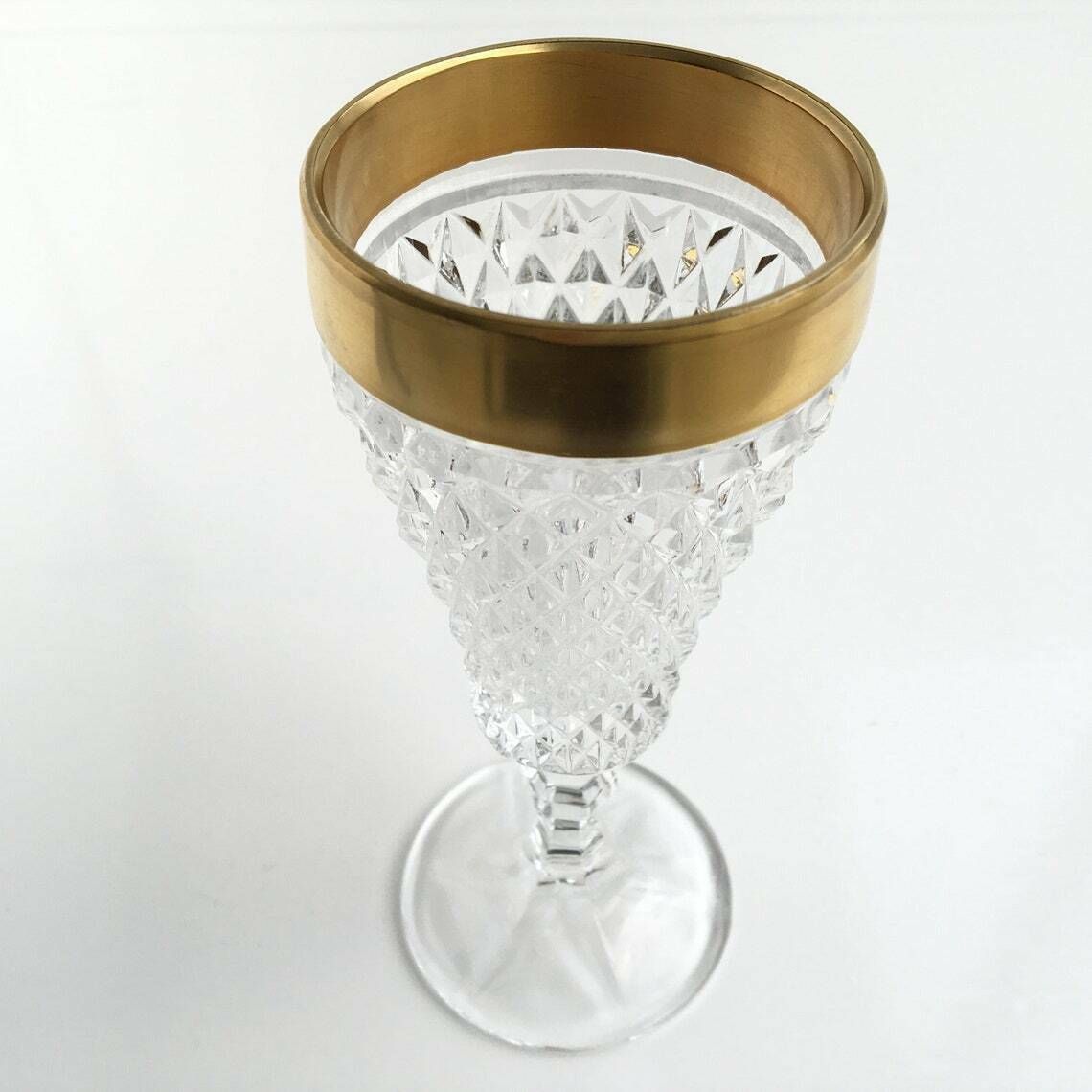 6x Kristallen Champagneglazen | Flutes | 24k Goud | Klokotschnik/Josephinenhutte photo buy